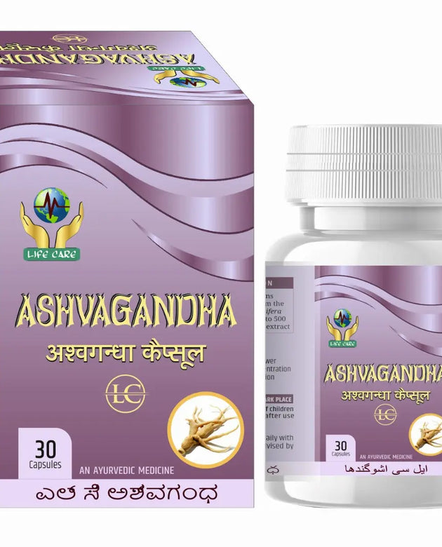ASHVAGANDHA CAPSULE | 30 CAPSULES Life Care Ayurvedic