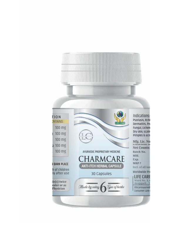 Charmcare Herbal Capsule | Anti-Itch Herbal Capsule | 30 Capsules Life Care Ayurvedic