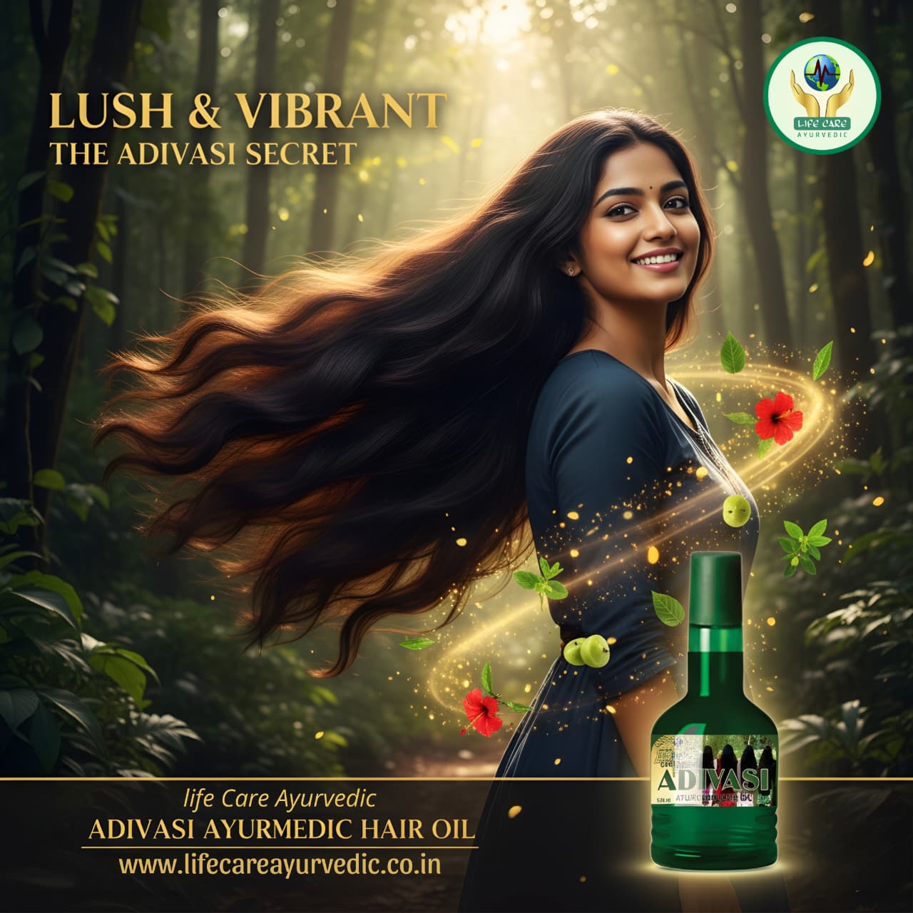 Adivasi Ayurvedic Hair Oil for Hair Growth & Fall Control (100ml) Life Care Ayurvedic