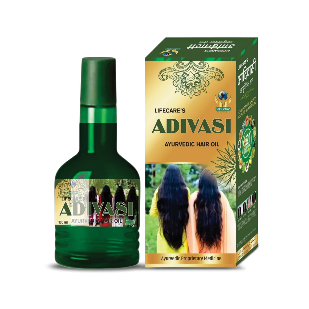 Adivasi Ayurvedic Hair Oil for Hair Growth & Fall Control (100ml) Life Care Ayurvedic