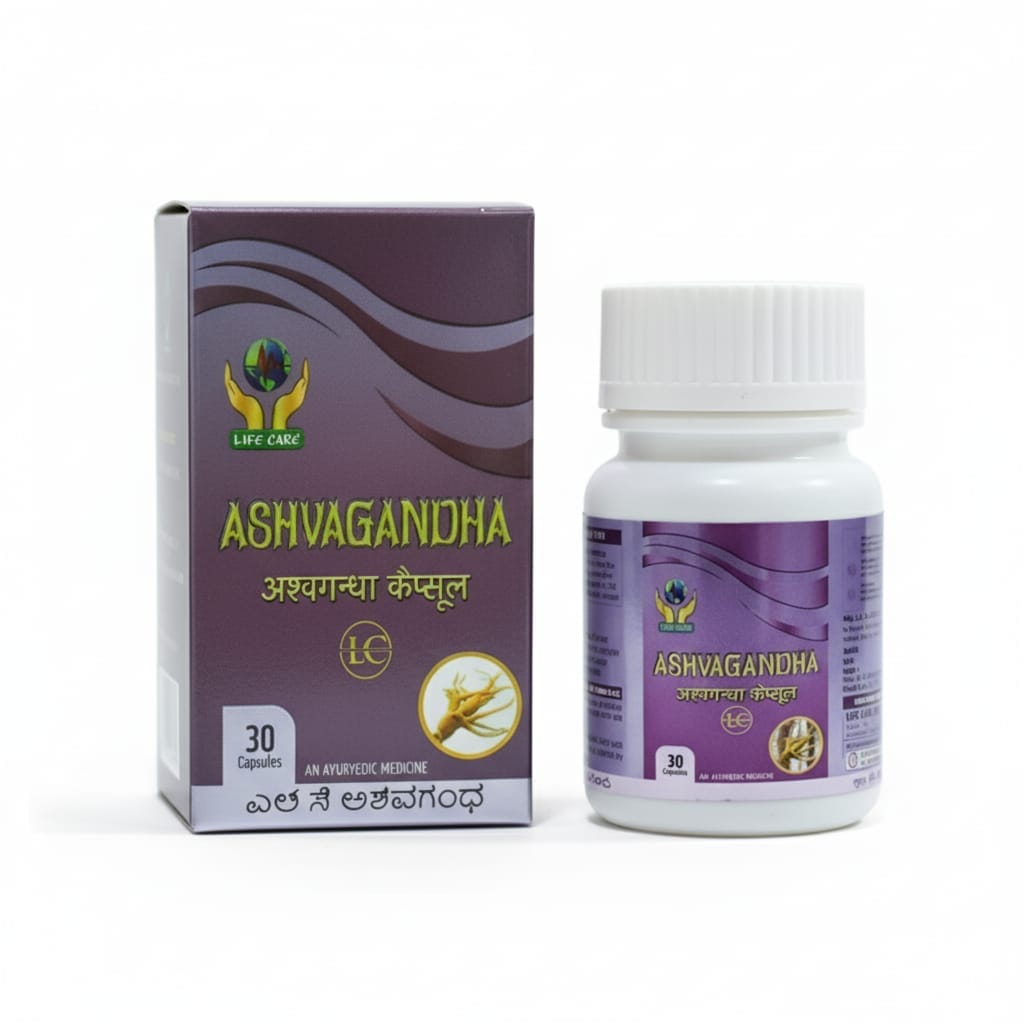 ASHVAGANDHA CAPSULE | 30 CAPSULES Life Care Ayurvedic