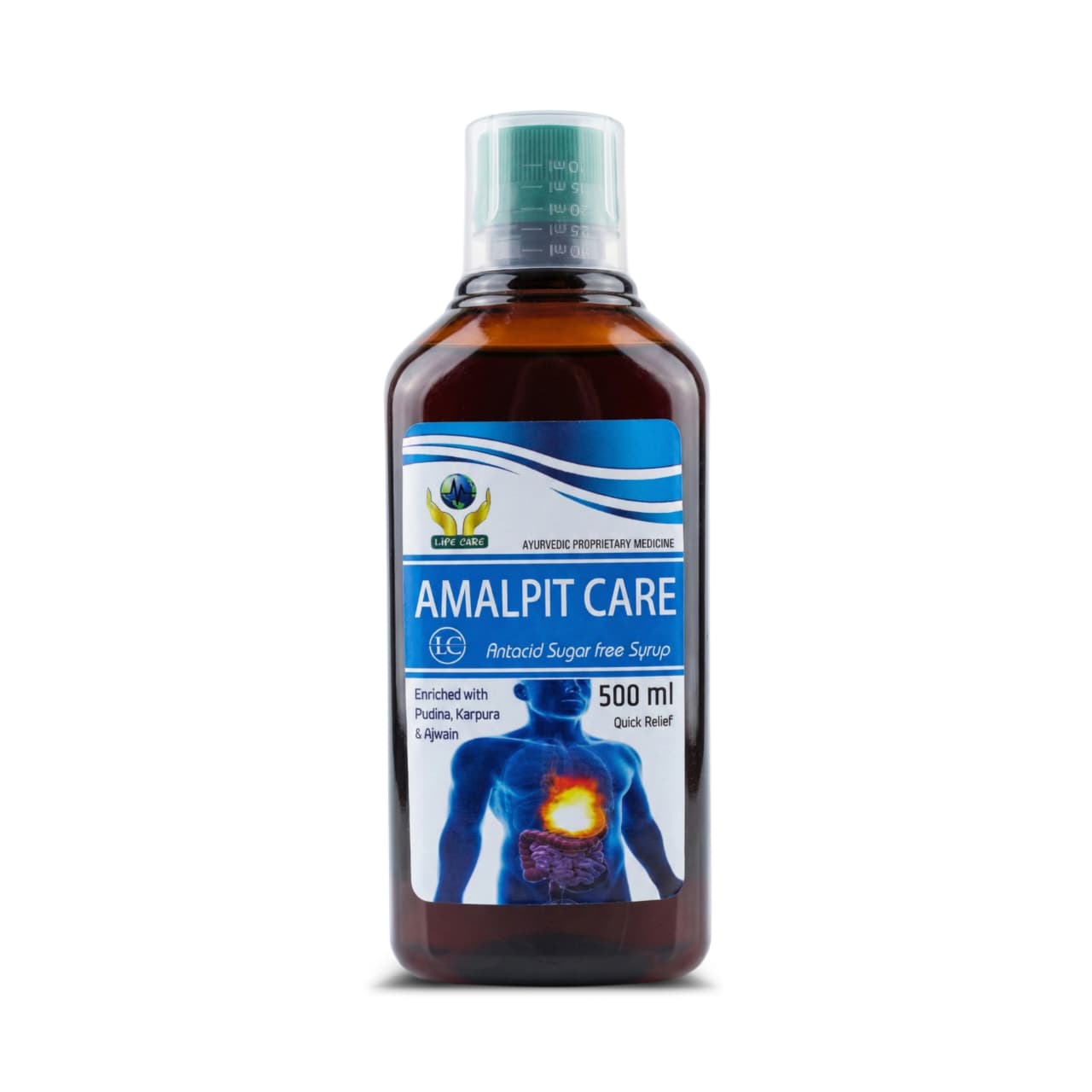 Amalpit Care Ayurvedic Syrup - Sugar Free Antacid | Quick Relief from Acidity & Gas (500ml)