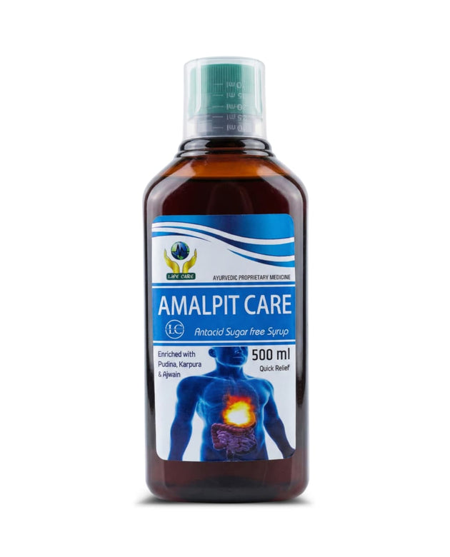 Amalpit Care Ayurvedic Syrup - Sugar Free Antacid | Quick Relief from Acidity & Gas (500ml)